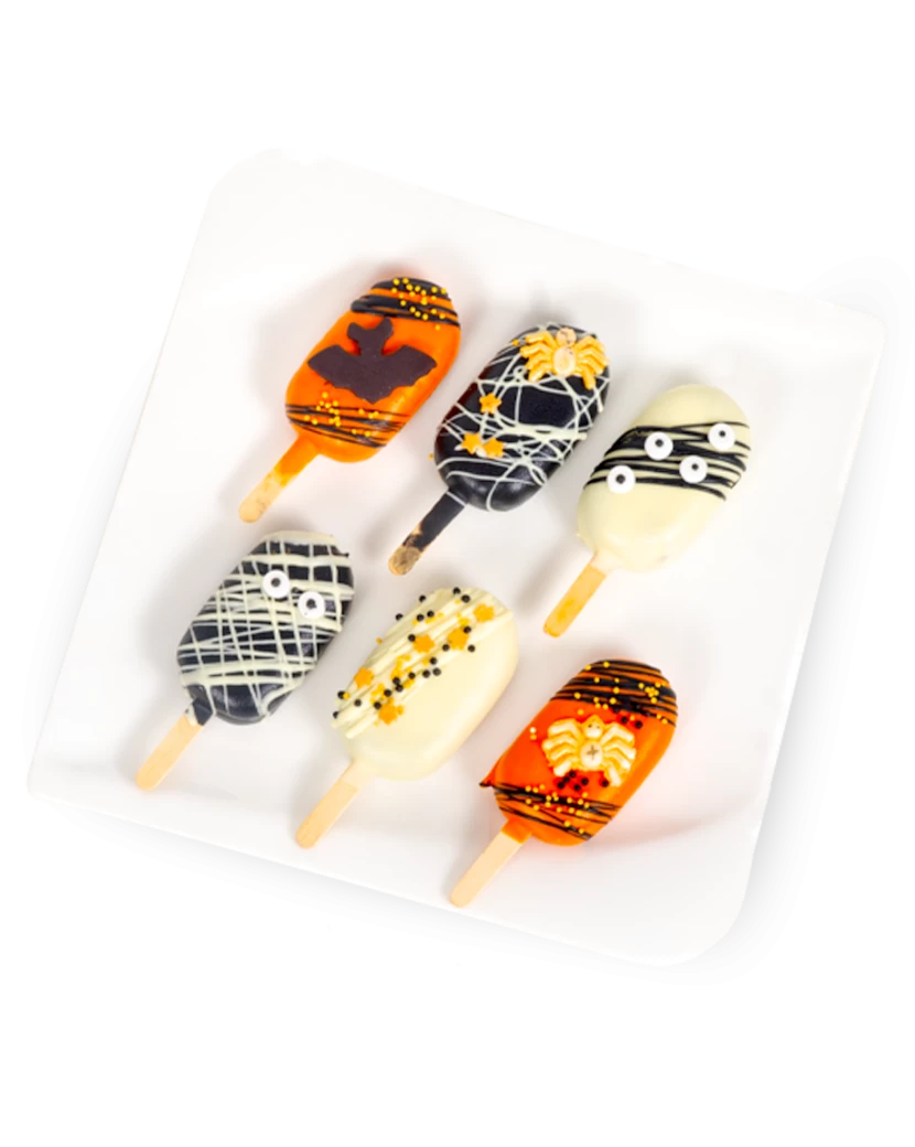 Halloweenské dortové nanuky