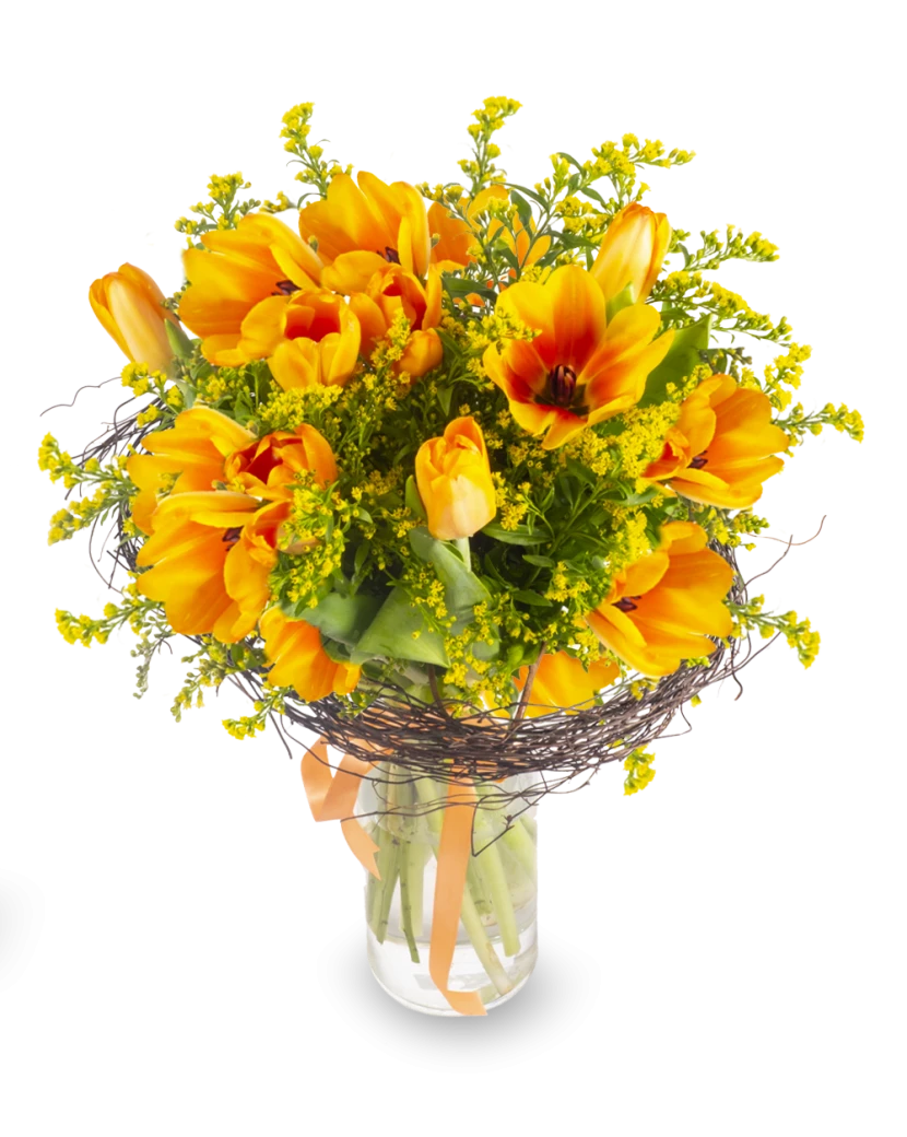 Puget oranžových tulipánů